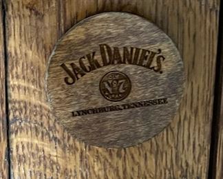 Jack Daniels No 7 Oak Whiskey Barrel Original 35in H x 24in diameter at widest point