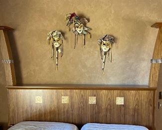 Custom Made Walnut & Birdseye Maple King Bed 86x98x98in HxWxD