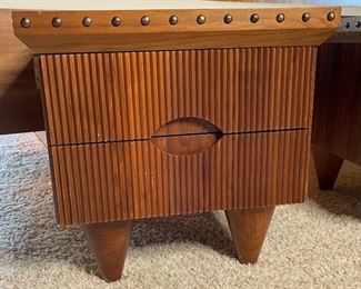 2pc Custom Made Walnut & Birdseye Maple Nightstands PAIR 24x24x24in HxWxD