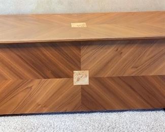 Custom Made Walnut & Birdseye Maple Cedar Lined Blanket Chest 23x64x26.5in HxWxD