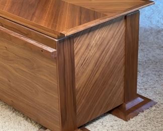 Custom Made Walnut & Birdseye Maple Cedar Lined Blanket Chest 23x64x26.5in HxWxD