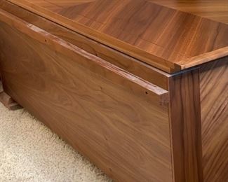 Custom Made Walnut & Birdseye Maple Cedar Lined Blanket Chest 23x64x26.5in HxWxD