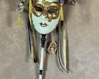 #1 Otto Bassano Masquerade Mask Venice Italy Venetian 24x10x6in HxWxD