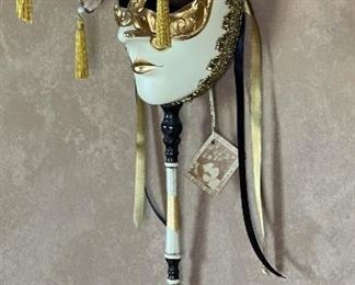 #1 Otto Bassano Masquerade Mask Venice Italy Venetian 24x10x6in HxWxD