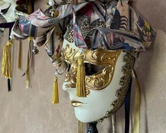 #1 Otto Bassano Masquerade Mask Venice Italy Venetian 24x10x6in HxWxD