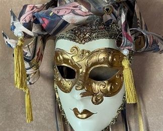 #1 Otto Bassano Masquerade Mask Venice Italy Venetian 24x10x6in HxWxD