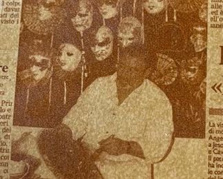 #1 Otto Bassano Masquerade Mask Venice Italy Venetian 24x10x6in HxWxD