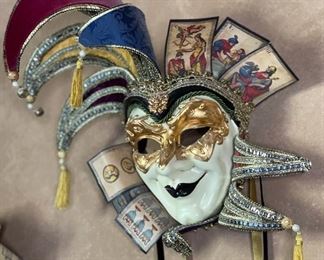#2 Otto Bassano Masquerade Mask Venice Italy Venetian 14x10x6in HxWxD