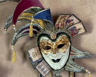 #2 Otto Bassano Masquerade Mask Venice Italy Venetian 14x10x6in HxWxD