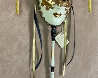 #3 Otto Bassano Masquerade Mask Venice Italy Venetian 24x10x6in HxWxD