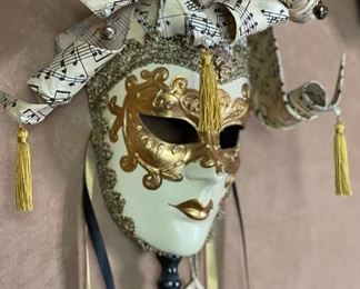 #3 Otto Bassano Masquerade Mask Venice Italy Venetian 24x10x6in HxWxD