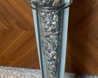Faux Flower Decor Glass/Iron Vase 65in H