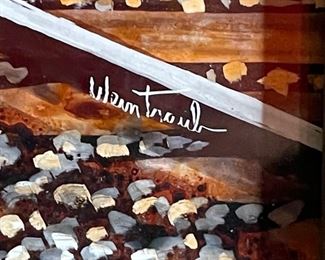 *Original* Art Herbert Weintraub Train Tracks Painting 15x17.75in (frame)