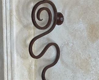 2pc Rustic Metal Artist Made Candle Sconces 21x4x7in HxWxD