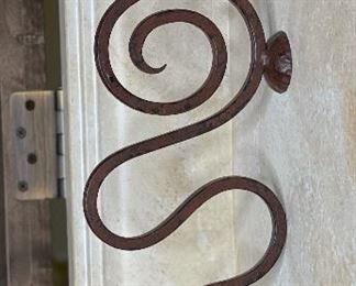 2pc Rustic Metal Artist Made Candle Sconces 21x4x7in HxWxD