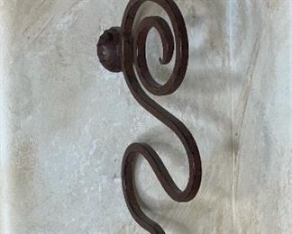 2pc Rustic Metal Artist Made Candle Sconces 21x4x7in HxWxD