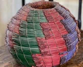 #1 Original Kraynek Prince Torrey Pine Needle Basket 9in H x 11in diameter (at widest)