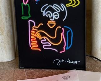 John Lennon Kinetic Neon Light Baby Grand Marigold Limited Edition 347/375 15x10x2in