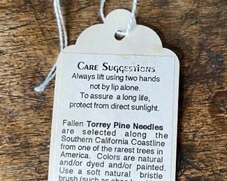 #2 Original Kraynek Prince Torrey Pine Needle Basket 13in H x 12in diameter (at widest)