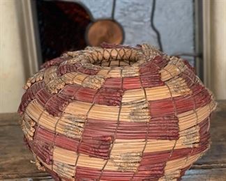 #4 Original Kraynek Prince Torrey Pine Needle Basket 6.5in H x 8.5in diameter (at widest)