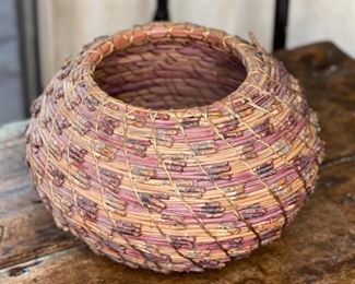 #5 Original Kraynek Prince Torrey Pine Needle Basket 6.5in H x 9in diameter (at widest)