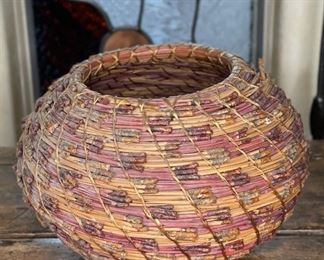 #5 Original Kraynek Prince Torrey Pine Needle Basket 6.5in H x 9in diameter (at widest)