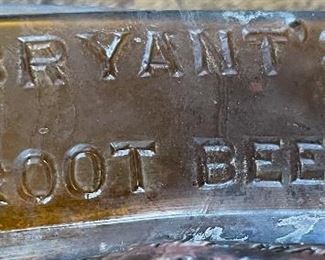Antique Bryant's Root Beer Extract Bottle 4.5x1.5x1.5in HxWxD