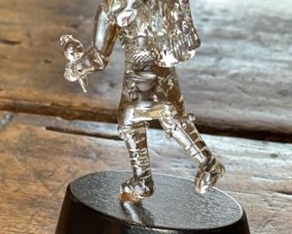 Lewis Wilson Hand Blown Crystal Glass Kachina 4in 4.5x1.75x1.75in HxWxD