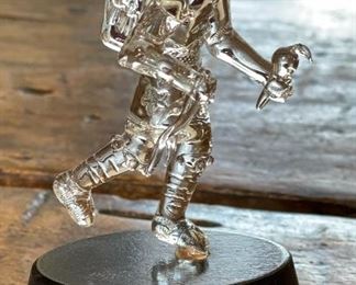 Lewis Wilson Hand Blown Crystal Glass Kachina 4in 4.5x1.75x1.75in HxWxD