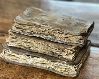 Barry Midgorden Raku Ceramic Books 4.5x5.5in approx HxWxD