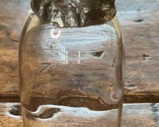 2pc Stirrup Cup Pewter & Glass PAIR Elephant & rhinoceros 5.5in H x 1.75in diameter at top