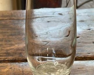 2pc Stirrup Cup Pewter & Glass PAIR Elephant & rhinoceros 5.5in H x 1.75in diameter at top