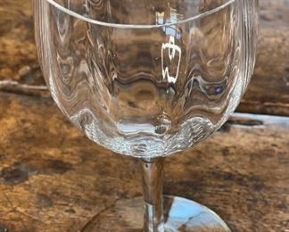 Set of 3 Baccarat Montaigne Optic Claret Wine Glasses 5.75in H x 2.75in Diameter at top