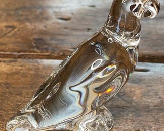 Baccarat Crystal Glass Parrot Figure 4in Bird 4x2x4in