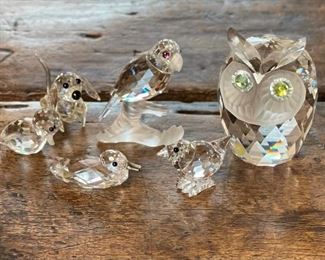 6pc Swarovski Crystal Glass Mini Figurines Tallest: 2.5in