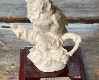 Giuseppe Armani White Resin Horned Owl Figure 4.5x3.5x3in HxWxD