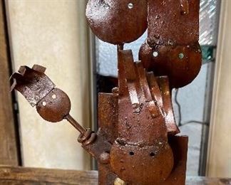 Rustic Metal Art Figures Family 19x9x4.5in HxWxD