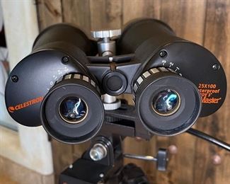 Celestron Skymaster 25x100 Astronomy Binoculars w/ Tripod & Case Binoculars: 16in Long