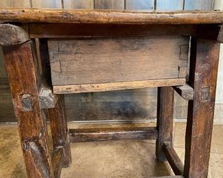 Rustic Distressed Side Table 21x27x18in