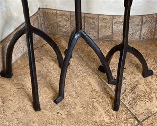 3pc Rustic Wrought Iron Candle Stands 41-36-29in heights