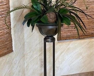 Iron & Glass Faux Plant Stand 39in h x 19in diameter