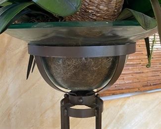 Iron & Glass Faux Plant Stand 39in h x 19in diameter