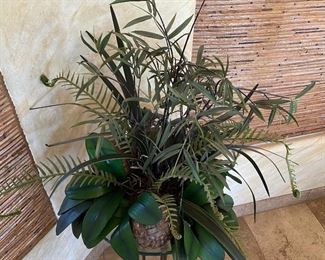 Iron & Glass Faux Plant Stand 39in h x 19in diameter