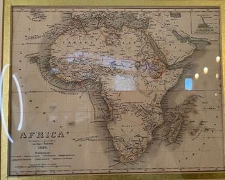 Framed Antique Map Print Africa 1830 15x17.5in