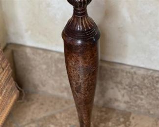 2pc Candle Stands Glass & Metal 31in H