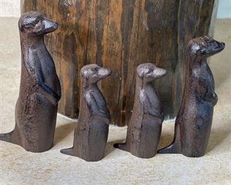 Cast Iron Prairie Dog Family of 4 Tallest: 6.5in H