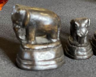 6pc Cast Iron Elephants Tallest: 1.5in