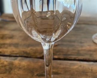 Set of 3 Baccarat Montaigne Optic Claret Wine Glasses 5.75in H x 2.75in Diameter at top