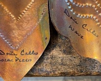 4pc Dona Calles Hammered Copper Ancestors 18in Long