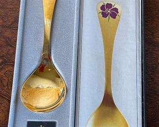 Georg Jensen 1974 Annual Christmas spoon in box Spoon: 6in
